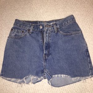 Levi high waisted jean shorts